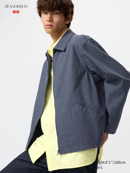 Мужская куртка-блузон Uniqlo Zip-Up, синяя