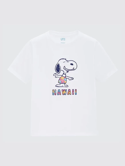 Детская футболка Uniqlo PEANUTS HAWAII, белая