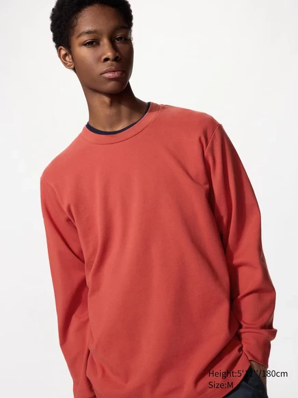 Мужская футболка Uniqlo Soft Brushed, темно-оранжевая