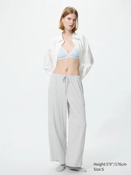 Женские брюки Uniqlo широкие, серые