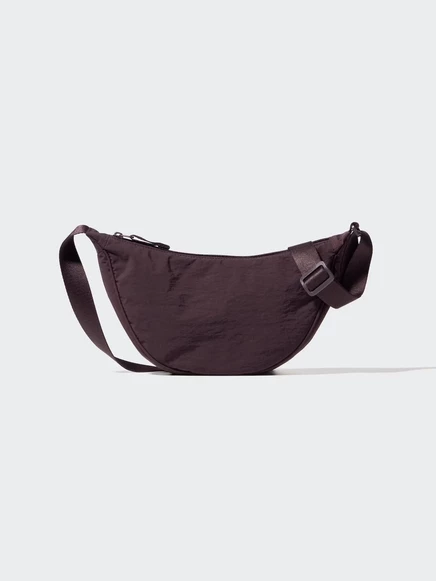 Унисекс сумка на плечо Uniqlo Round Mini, темно-фиолетовая