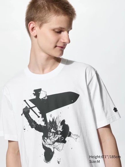 Мужская футболка Uniqlo Ut Manga Black Clover, белая