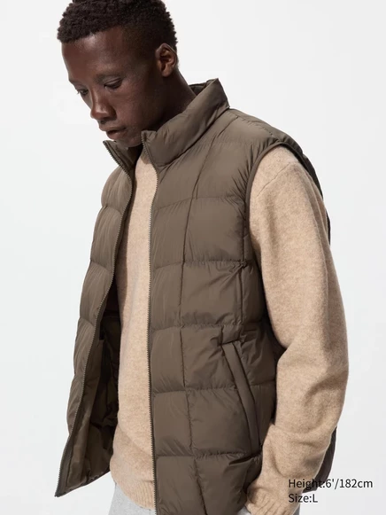 Мужской жилет Uniqlo PUFFTECH, коричневый