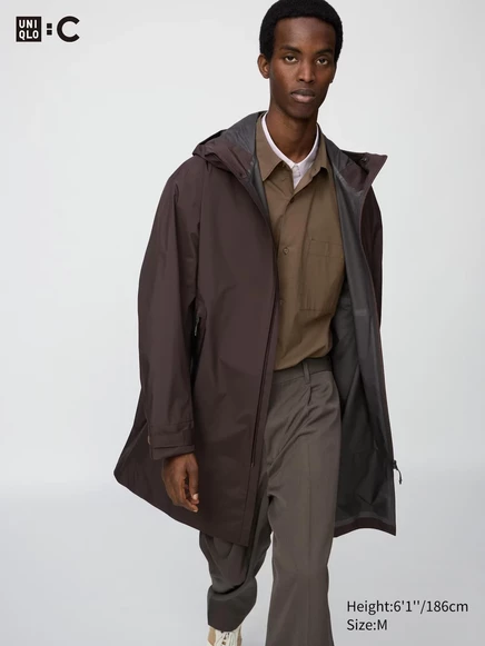 Мужское пальто Uniqlo BLOCKTECH, темно-коричневое