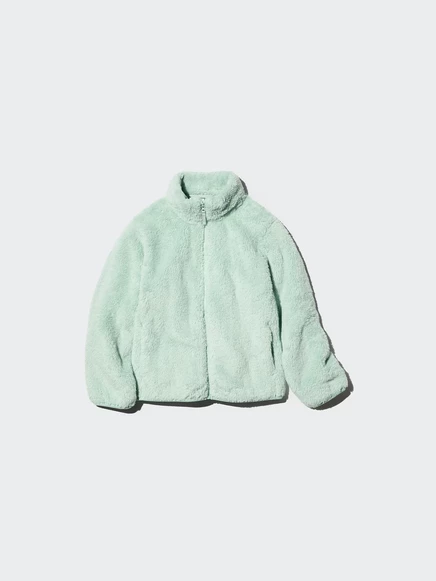 Детская флисовая куртка Uniqlo Fluffy Yarn, светло-зеленая