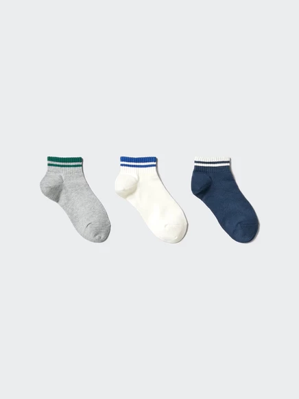 Детские короткие носки Uniqlo, 3 пары, в полоску