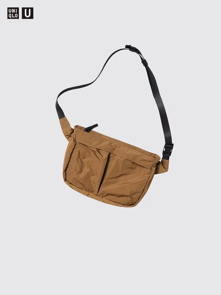 Унисекс сумка через плечо Uniqlo Packable Pocket, коричневая