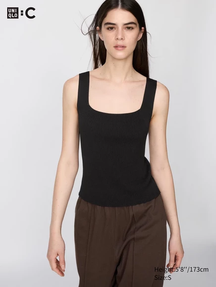 Женский вязаный жилет Uniqlo 3D, черный