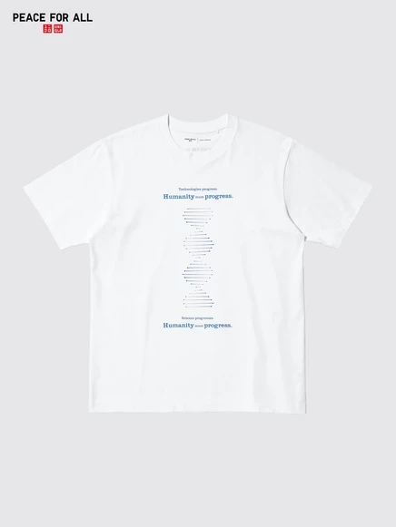 Унисекс футболка UNIQLO PEACE FOR ALL, белая