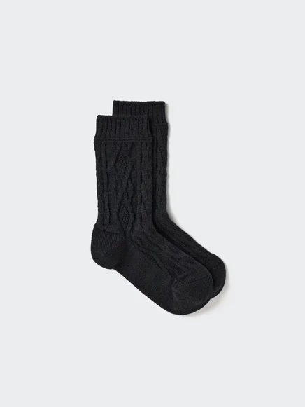 Женские носки Uniqlo HEATTECH Cable, черные