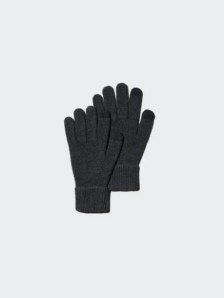 Унисекс перчатки Uniqlo Heattech трикотажные, темно-серые