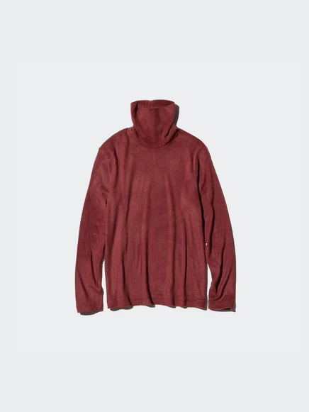 Флисовая футболка | водолазка Uniqlo HEATTECH wine