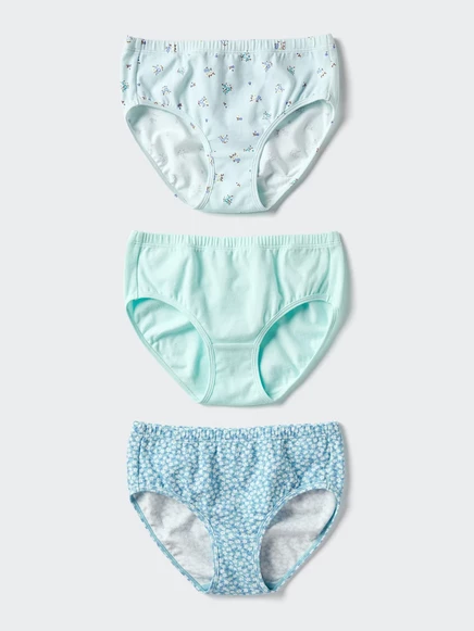 Детские трусы Uniqlo из стрейч-хлопка, 3 пары, зеленые