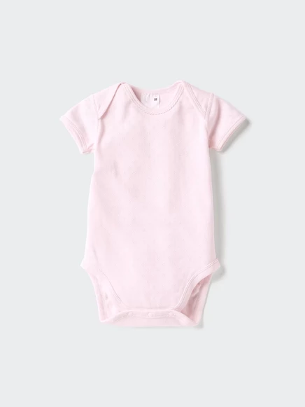 Детский боди Uniqlo с коротким рукавом, розовое