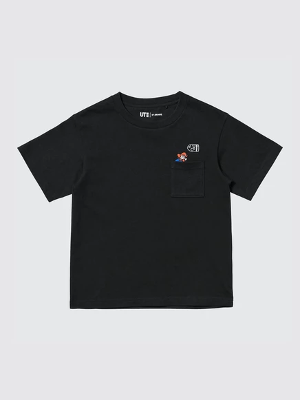 Детская футболка Uniqlo UT Archive Super Mario, черная