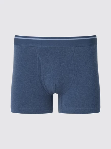 Мужские хлопковые боксер-брифы Uniqlo в полоску, синие