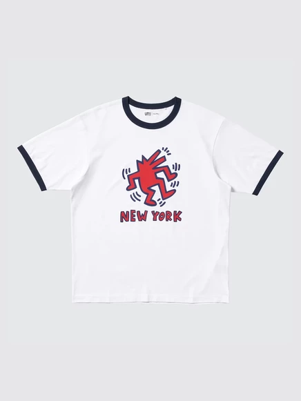 Унисекс футболка Uniqlo UT NY Pop Art Keith Haring, белая