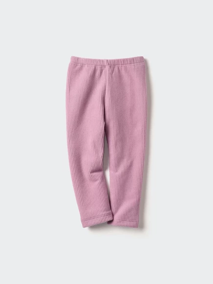 Детские флисовые легинсы Uniqlo, розовые