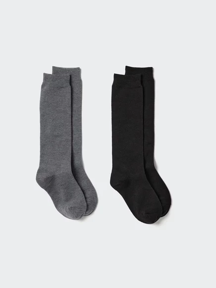 Детские высокие носки Uniqlo HEATTECH, тёмно-серые