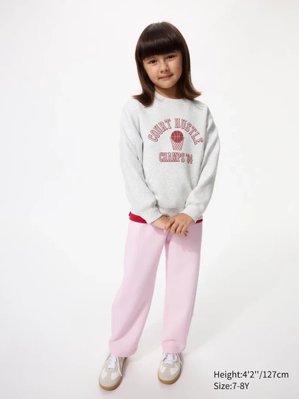 Детские штаны Uniqlo DRY Sweat Barrel, розовые