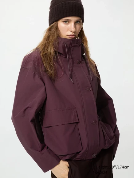 Женская парка Uniqlo Cotton Blend Utility, винная
