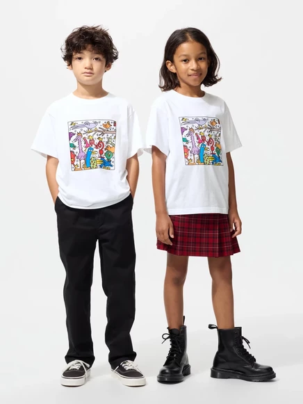 Детская футболка Uniqlo NY Pop Art Keith Haring, белая
