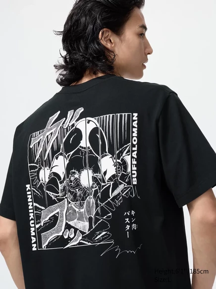 Унисекс футболка Uniqlo Kinnikuman (Shueisha 100th), черная