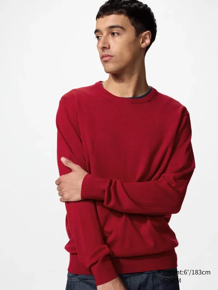 Мужской свитер Uniqlo Merino, красный