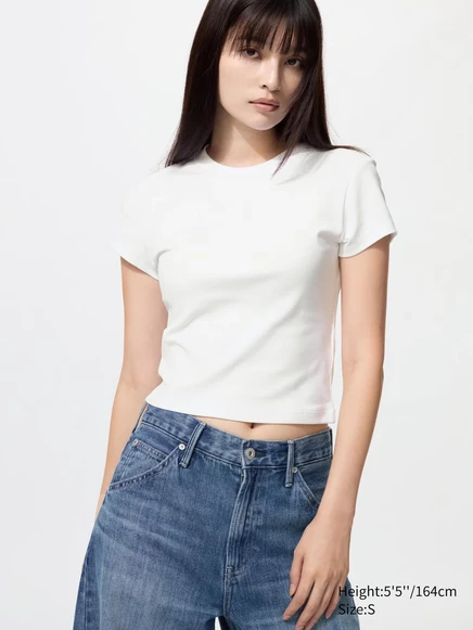 Женская футболка Uniqlo мини, белая