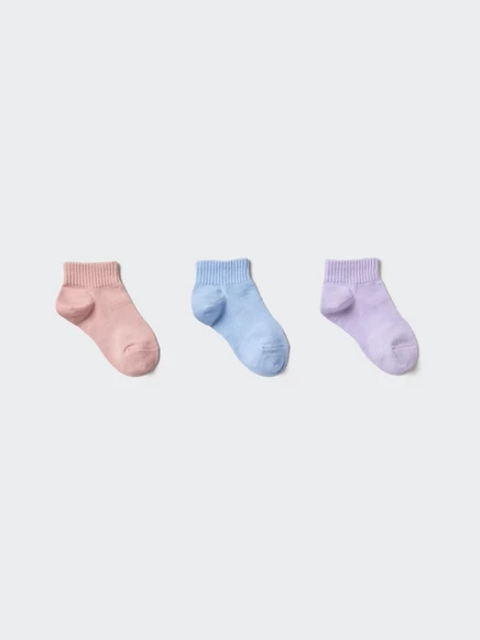 Детские короткие носки Uniqlo, 3 пары, розовые