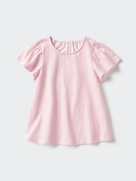 Женская футболка Uniqlo AIRism с узором, розовая