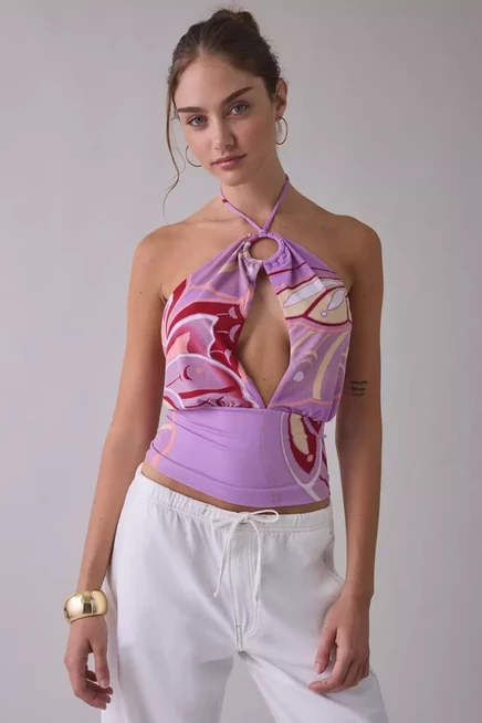 Женский топ Urban Outfitters Crashing Out, фиолетовый