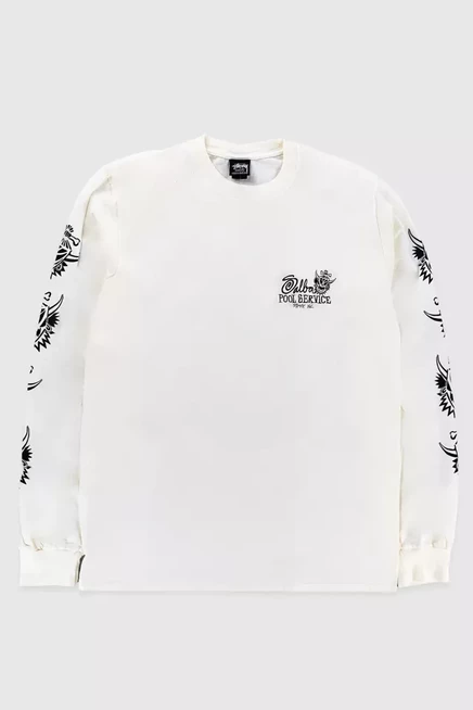 Мужской лонгслив Stussy WD Pool Service, белый