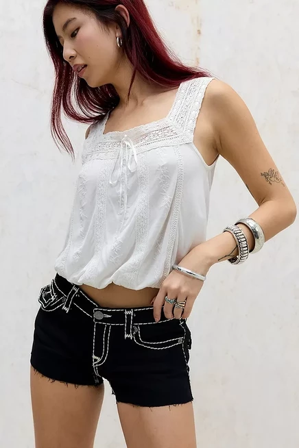 Женские джинсовые шорты True Religion Joey, черные