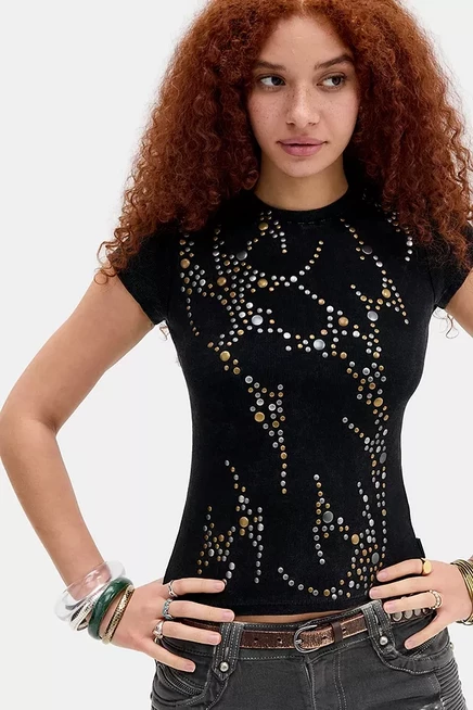 Детская футболка Minga London Frances Stud, черная
