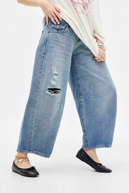 Укороченные джинсы BDG Kayla Cocoon, винтажный легкий деним