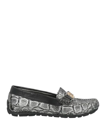 Женские лоферы Aigner кожаные, серебристые