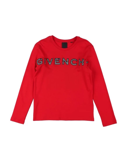 Детская футболка Givenchy Junior с вышивкой, красная