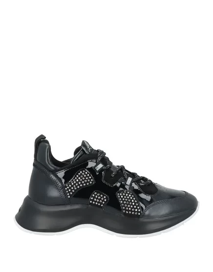 Женские кроссовки Hogan с кристаллами, чёрные