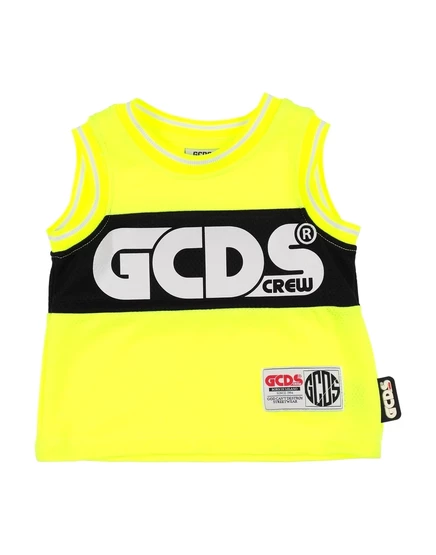 Женская футболка GCDS Mini MINI BABY без рукавов, жёлтая