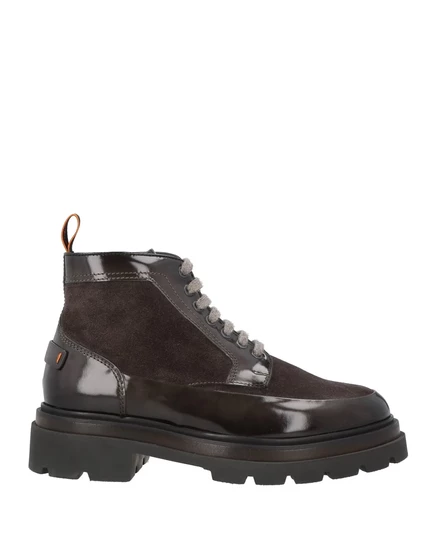Мужские ботинки Santoni Lorenz_SP замшевые тёмно-коричневые