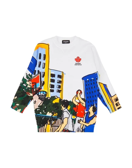 Женское платье DSquared2 из футера, белое