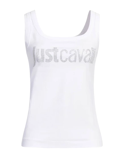 Женский топ Just Cavalli с кристаллами, белый