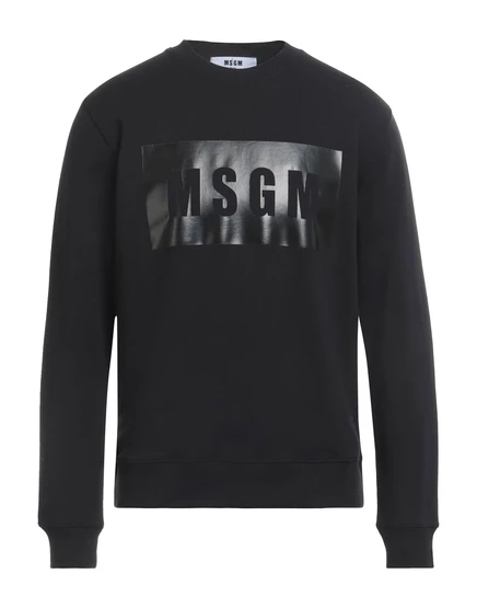 Мужское худи MSGM, хлопок, с принтом, чёрное