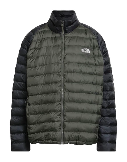 Мужской пуховик The North Face на пуху, зелёный милитари