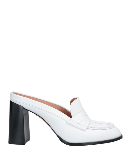 Женские мюли Santoni Papermag, кожаные, белые