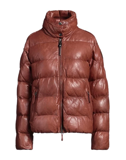 Женская короткая куртка Parajumpers HAMISH из кожи ягнёнка, коричневая