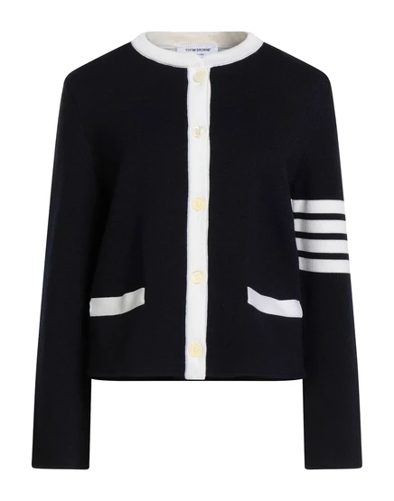 Женский вязаный кардиган Thom Browne WONDERWOMAN, тёмно-синий