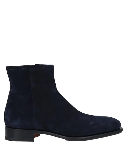 Мужские ботинки Santoni Lorenz_SP, замша, темно-синие