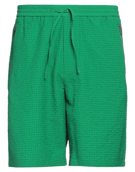 Мужские шорты Emporio Armani из жатой ткани, зеленые